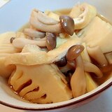 筍とぶなしめじと油揚げの煮物